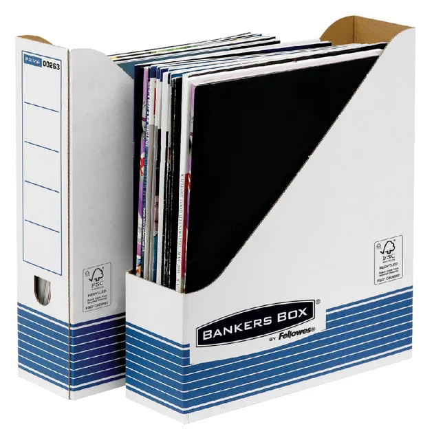 Tijdschriftcassette Bankers Box System A4  wit blauw-1
