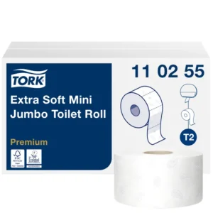 Toiletpapier Tork Mini jumbo T2 premium 3-laags 12x120mtr wit 110255-1