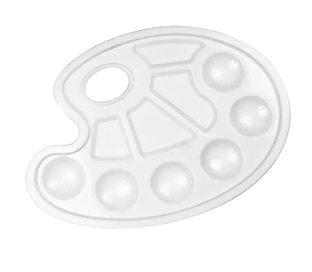 Verfpalet Collall kunststof met 10 vakjes wit-1