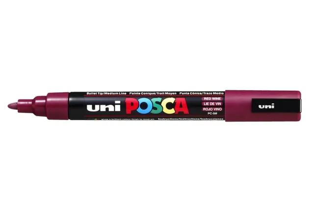 Verfstift Posca PC5M medium wijnrood-1