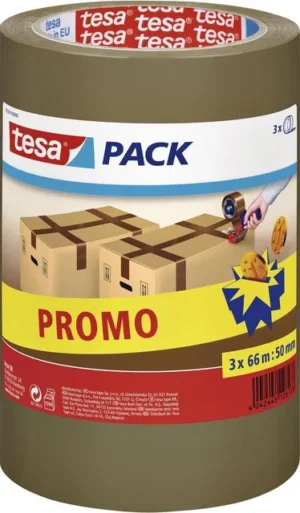 Verpakkingstape tesapack® 66mx50mm bruin promopack 3 rollen-1