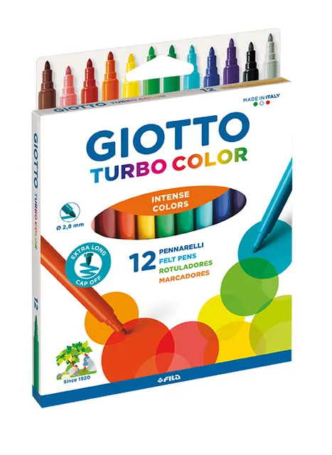 Viltstift Giotto Turbo Color assorti 12 stuks-1