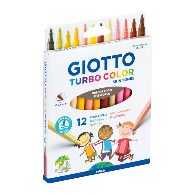 Viltstift Giotto Turbo Color skin tones 12 stuks-1