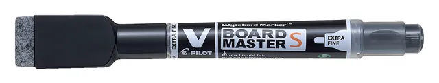Viltstift Pilot whiteboard met wisser rond extra fijn zwart-1