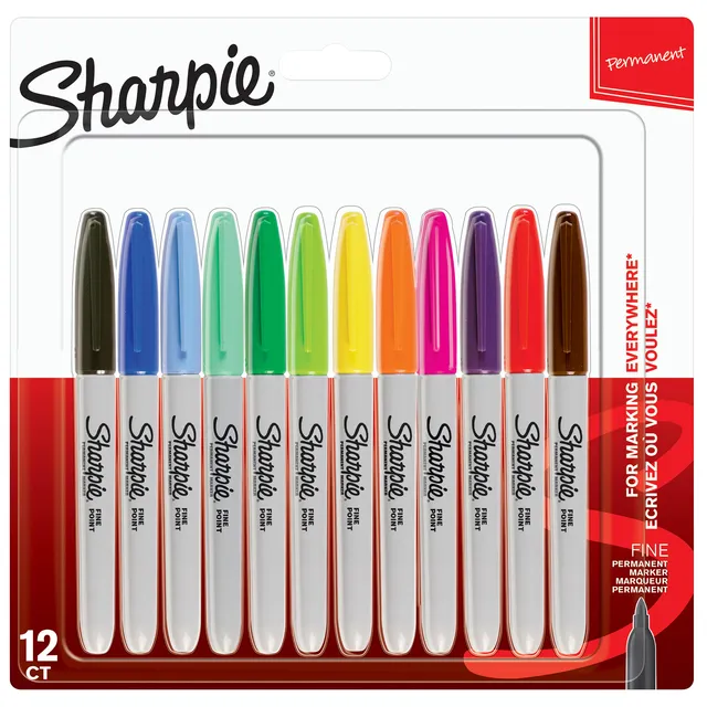 Viltstift Sharpie rond fijn assorti blister à 12 stuks-1