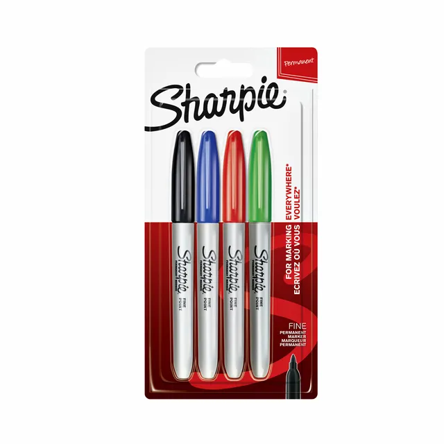 Viltstift Sharpie rond fine assorti blister à 4 stuks-1