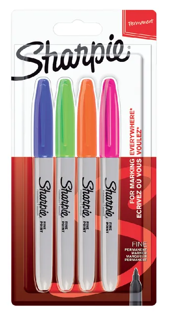 Viltstift Sharpie rond fine fun assorti blister à 4 stuks-1