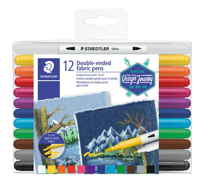 Viltstift Staedtler 3190 textiel duo ass-1