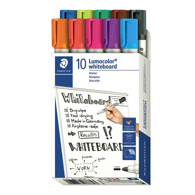 Viltstift Staedtler Lumocolor 351 whiteboard set à 10 stuks assorti-1