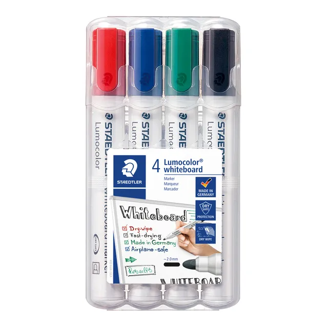 Viltstift Staedtler Lumocolor 351 whiteboard set à 4 stuks assorti-1