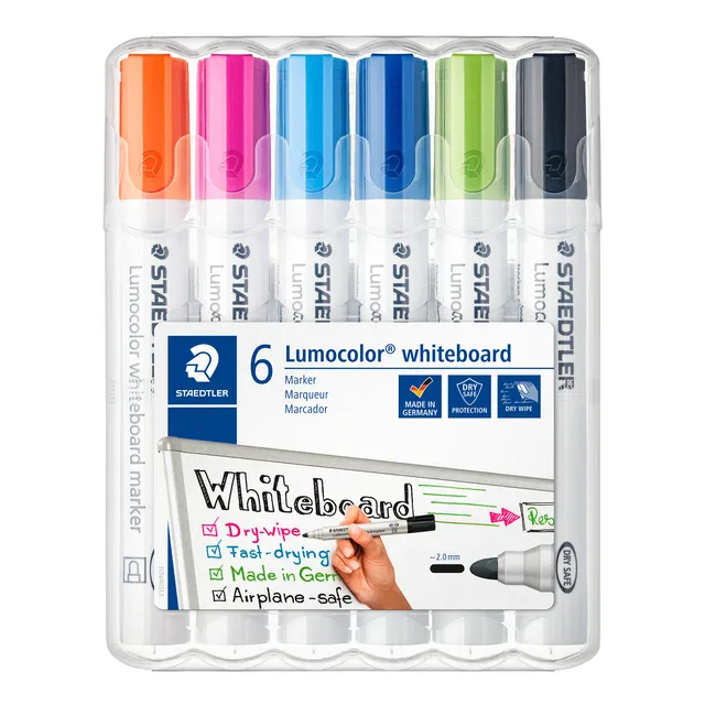 Viltstift Staedtler Lumocolor 351 whiteboard set à 6 stuks assorti-1