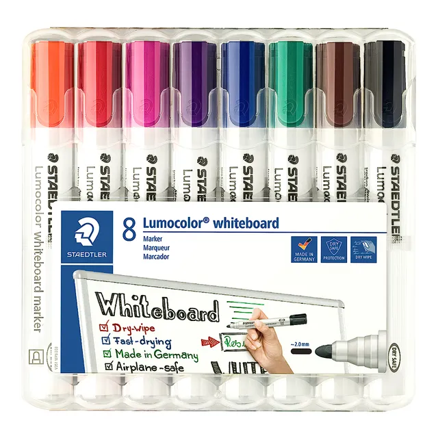 Viltstift Staedtler Lumocolor 351 whiteboard set à 8 stuks assorti-1