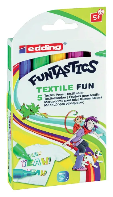 Viltstift edding 17 textiel fun rond 2-3mm set à 5 stuks-1