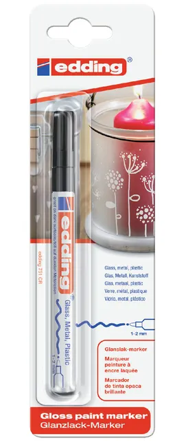 Viltstift edding 751 lakmarker rond 1-2mm zwart  blister à 1 stuk-1