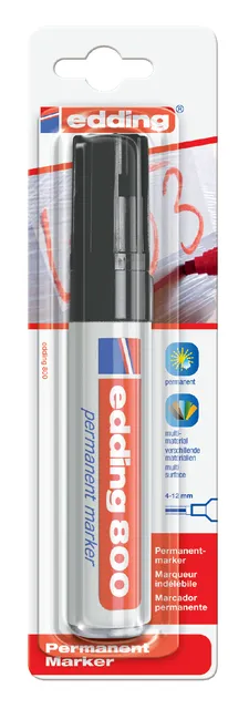 Viltstift edding 800 schuin 4-12mm zwart blister à 1 stuk-1