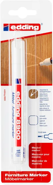 Viltstift edding 8900 meubel rond 1.5-2mm spierwit blister à 1 stuk-1