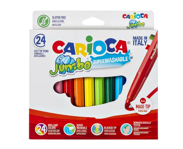 Viltstifte Carioca Jumbo maxi assorti set à 24 stuks-1