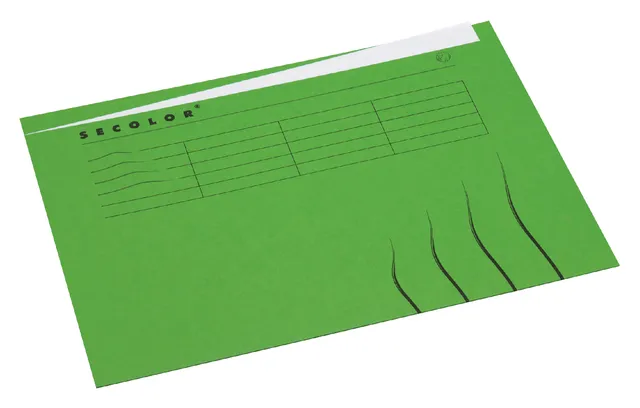 Vouwmap Secolor met tabrand A4 100% gerecycled karton 250 gr Groen-1