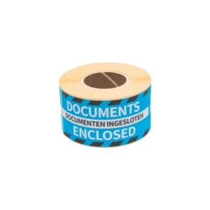 Waarschuwingsetiket Rillprint documents enclosed 46x125mm blauw 250 stuks-1